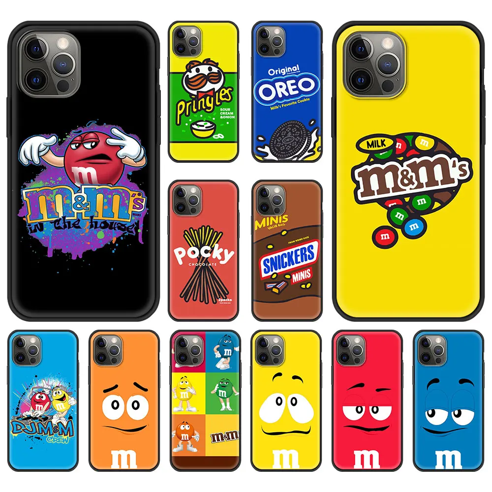 

M&M's Chocolate Nutella Bottle Case for iPhone 13 11 12 Pro Max Phone Cover for iPhone 7 8 Plus SE2020 X XR XS Max Luxury Shell
