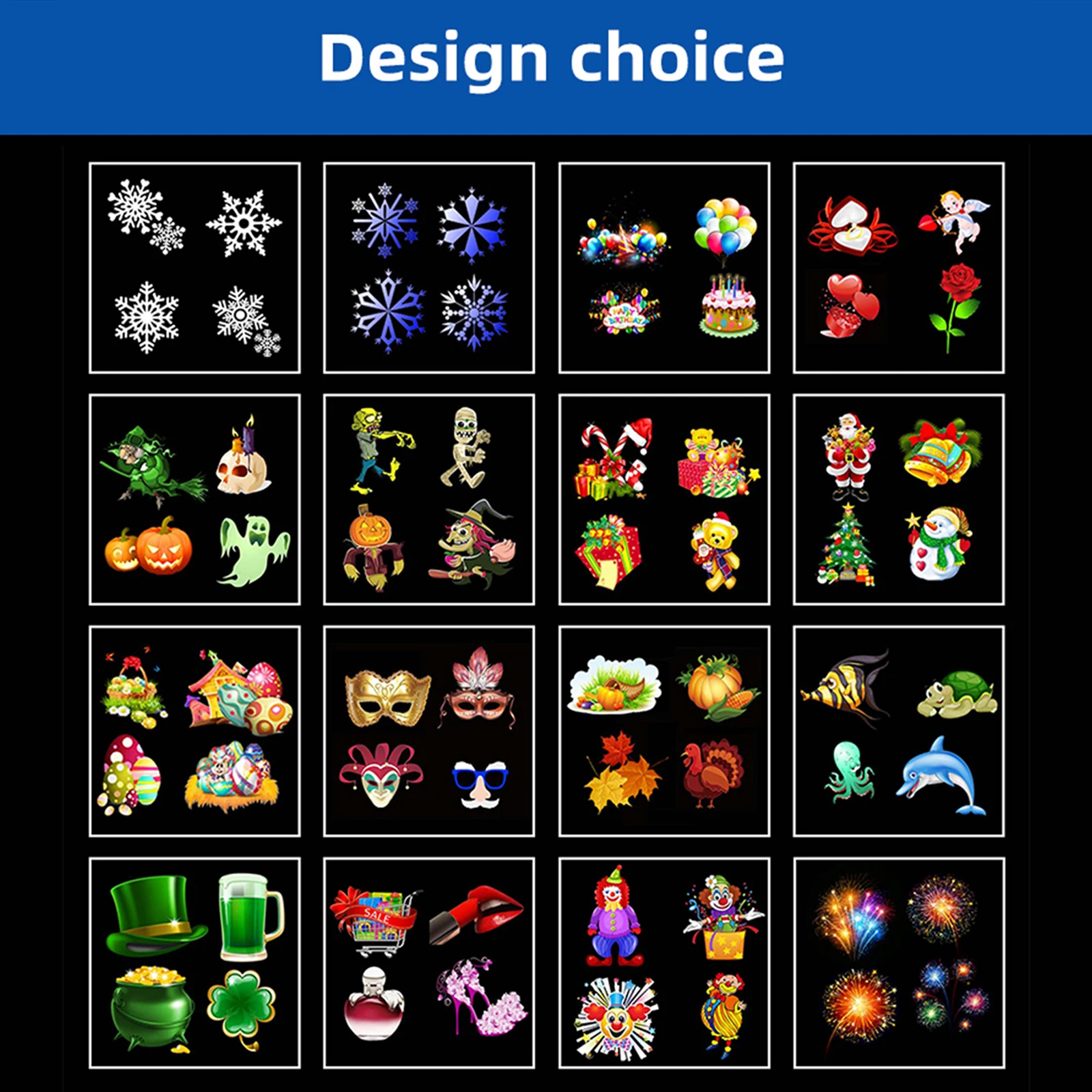 3D проектор HD уличный Рождественский с дистанционным таймером 12/16 узоров волн и