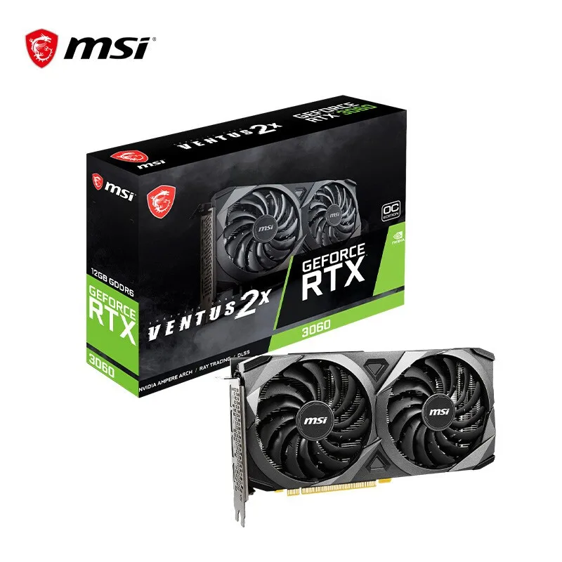 

MSI GeForce RTX 3060 VENTUS 2X OC 12GB GDDR6 Card, Heatsink, 192-Bit DP HDMI Graphics Cards, Compatible with PCI4.0 GPU