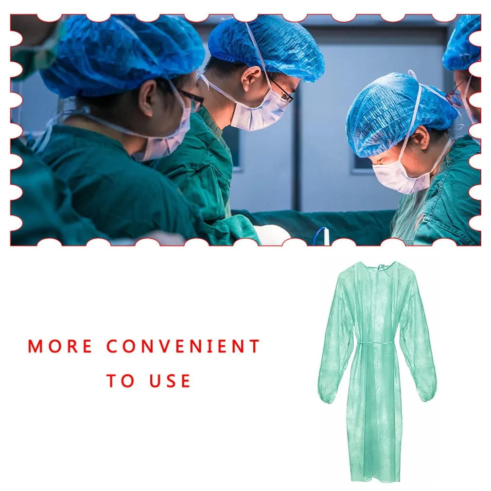

10pcs Disposable Isolation Clothing Non-woven Isolation Gown Fluid Resistant Protective Dress For Men Woman