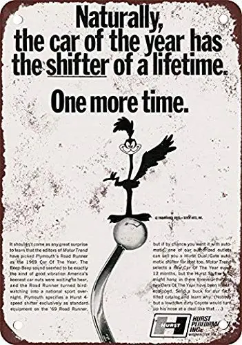 Большой оловянный знак алюминиевый металлический 1969 Переключатели скоростей Hurst