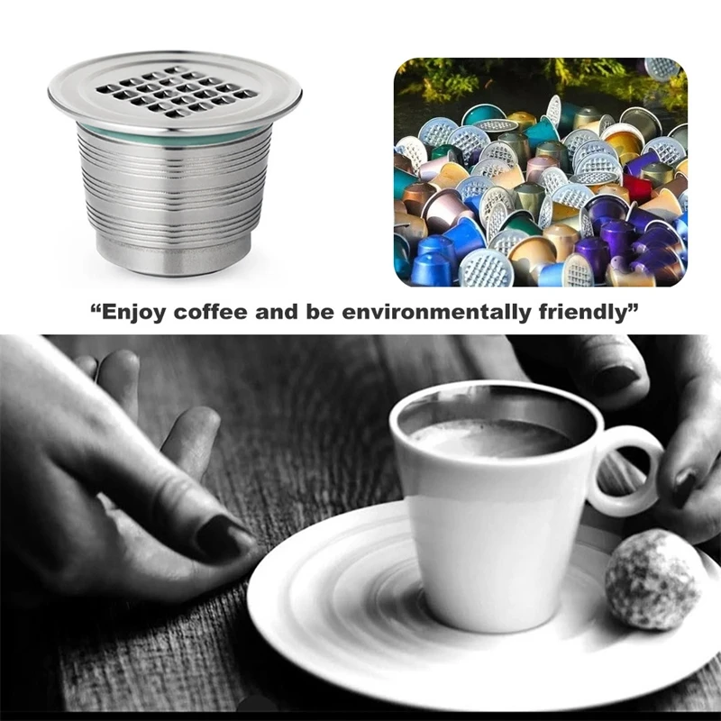 

Refillable Capsule Reusable Coffee Filter Dripper Steel for Nespresso Coffee Maker Capsulas Recargables Reusable