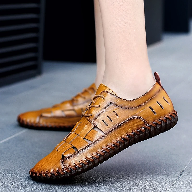 Sandles/мужские летние сандалии Классическая обувь ручной работы в римском стиле из