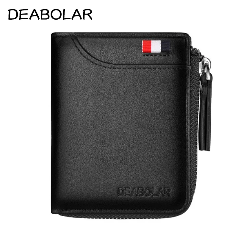 Новинка 2018 модный мужской кошелек из хорошей кожи маленький на молнии короткий