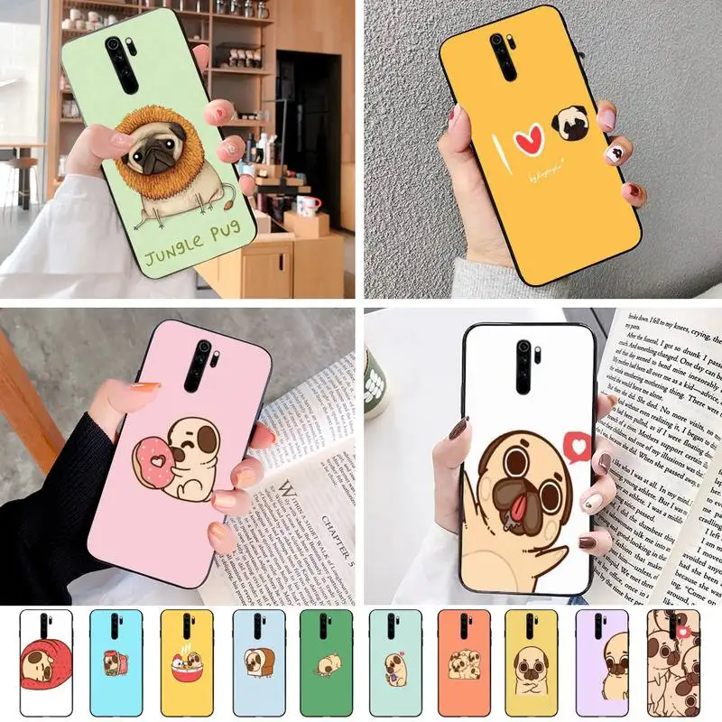 Милые книжная полка с фигурой мопса мягкий резиновый чехол для мобильного