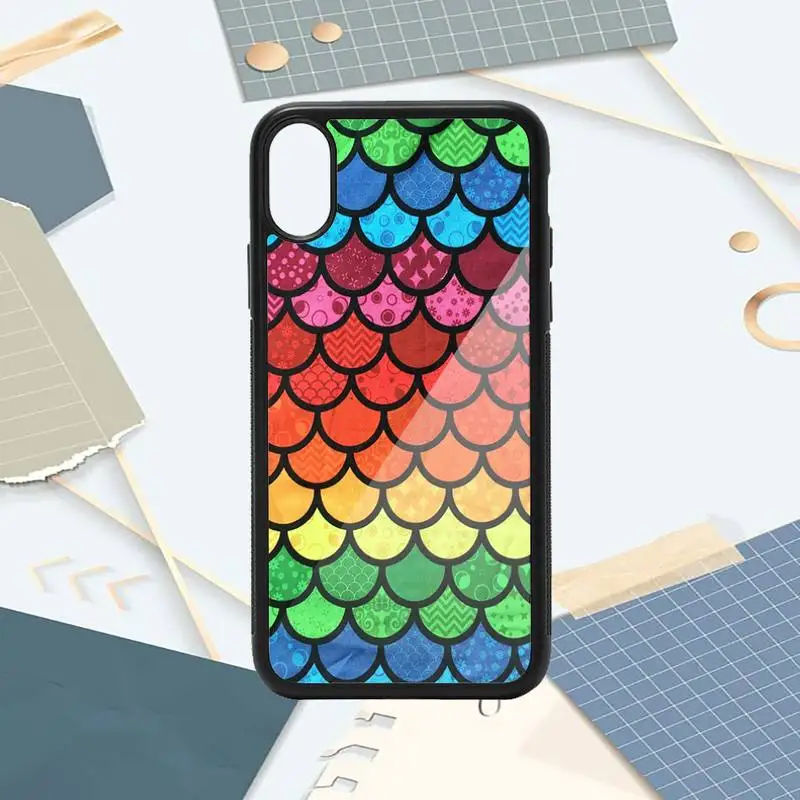 

Fish scale aesthetics pattern Phone Cases PC for iPhone 11 12 pro XS MAX 8 7 6 6S Plus X 5S SE 2020 XR