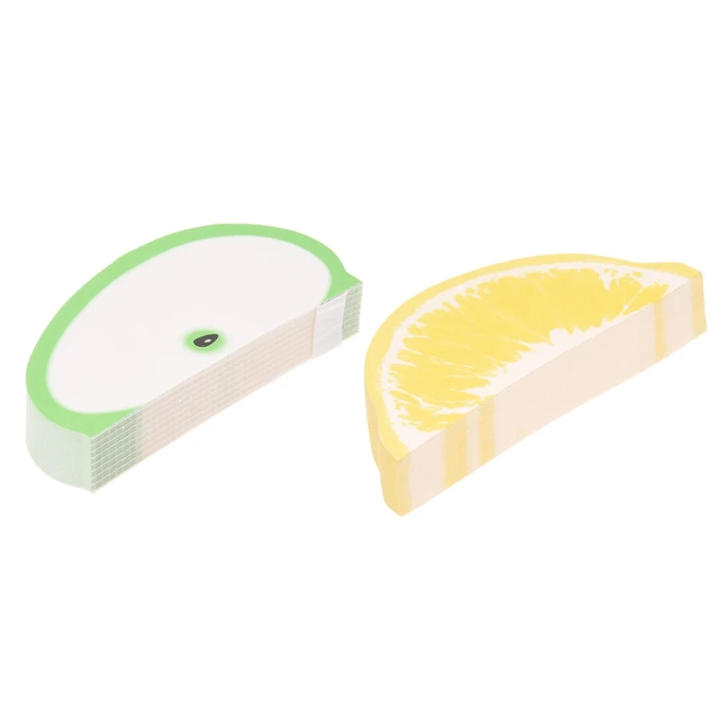 2 Pieces Notepad Bookmark of Fruit Sticky Note Pads Sticker Green-Apple & Lemon |