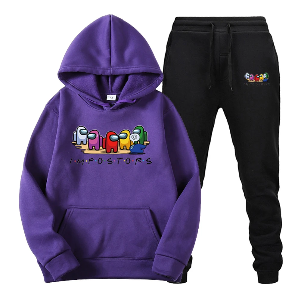 

Sweatshirt Men's Clothing Fashion Trend New Sports Style Hoodies Track Suit Black IMPOSTORS Printing Fleece Sweatpants