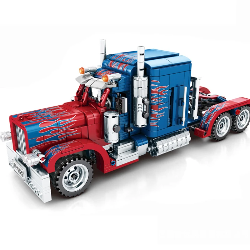 MOC Back Force Movie Peterbilt 389 Optimus Prime супер гоночные автозапчасти Чемпион строительные блоки наборы игрушки в комплекте