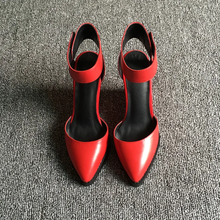 Босоножки на танкетке женская обувь из натуральной кожи босоножки с острым