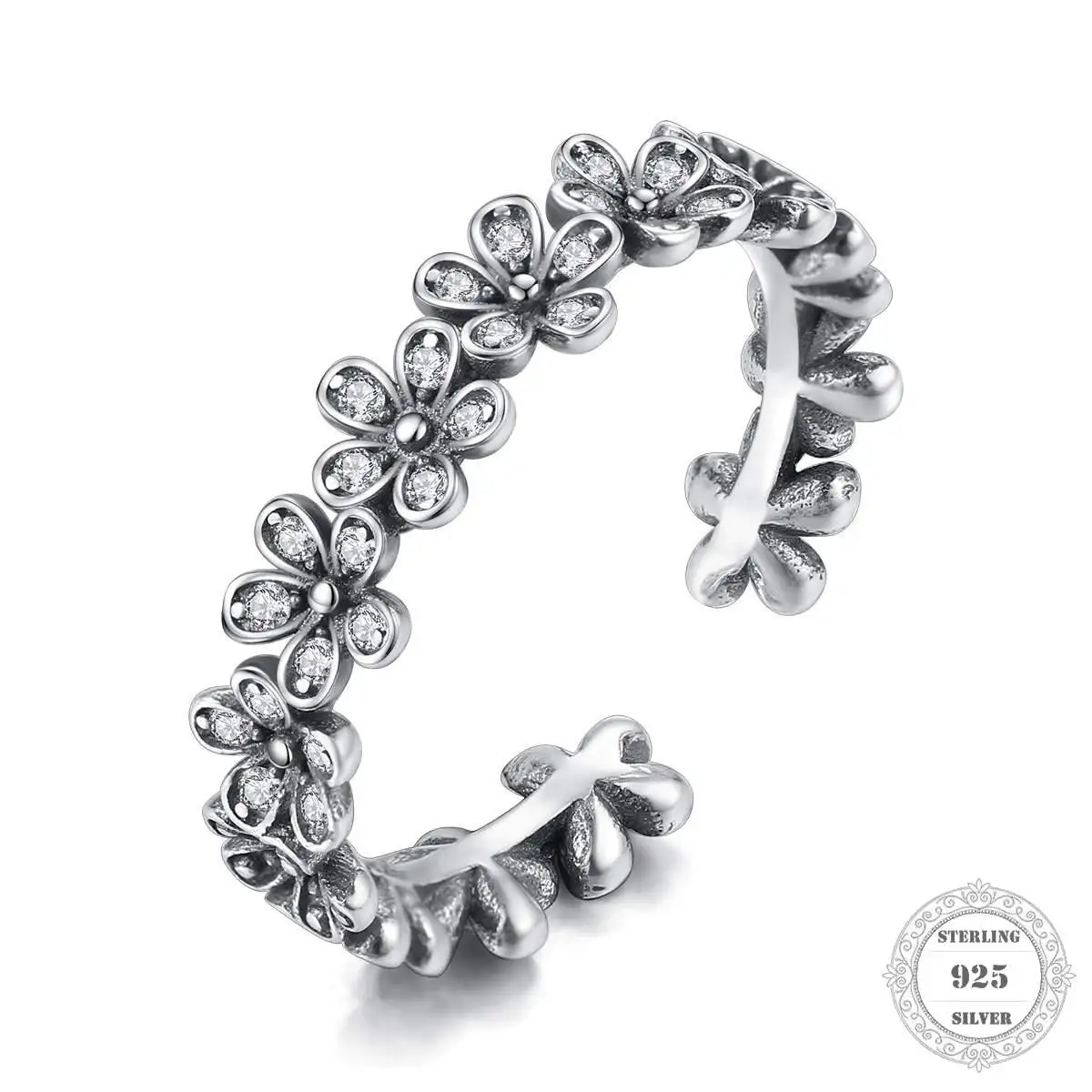 Натуральная 925 стерлингового серебра Треугольники сливы кольца для Для женщин