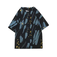 new trend harajuku style half sleeve summer tide brand ruffian handsome casual tie dyed short sleeve korean t shirt