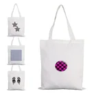 Шахматная модная сумка, хлопчатобумажная сумка-тоут, сумка для покупок на плечо, женские тканевые сумки, многоразовый список аниме