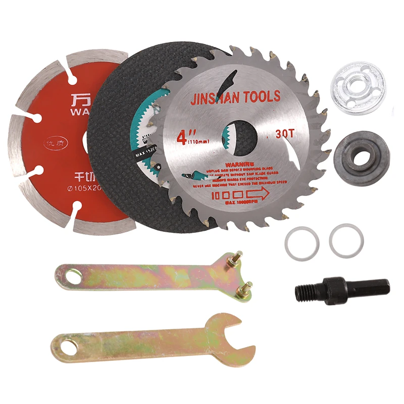 

New 8Pcs/Set Metal Cutting Disc Polishing Wheel Wood Saw Blade Connecting Rod for Electric Drill Angle Grinder Accessories