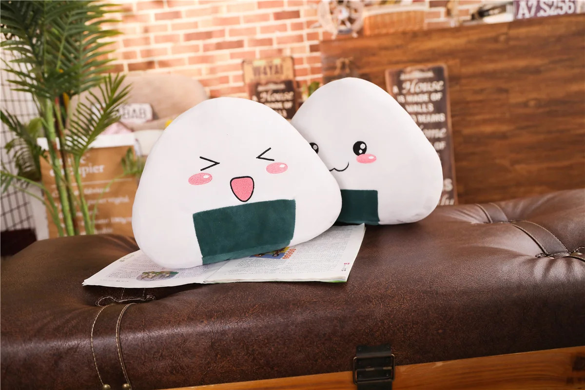 Kawaii мягкая японская Подушка с рисовым шариком для суши плюшевая игрушка милая