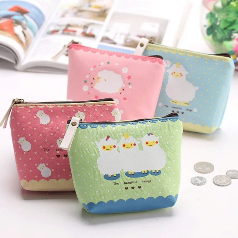 

Cute Animal Printing Coin Purse Hand Coin Purse Waterproof Top Quality PVC Women Mini Wallet Little Girls Purses and Handbags