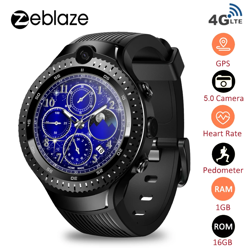 Новейшие Смарт-часы Zeblaze THOR 4 Dual 4G, телефон 1,4 МП, двойная камера, часы на Android, дюйма, AOMLED, gps/ГЛОНАСС, 1 ГБ, 16 ГБ, Смарт-часы для мужчин
