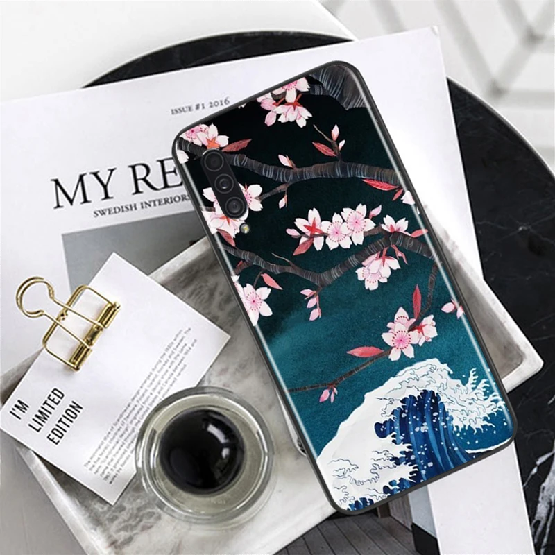 Beauty Floral Rose for Samsung Galaxy A90 A80 A70 A60 A50 A40 A30 A20 A10 M60S M40 M31 M30 M21 M20 M10 Black Phone Case
