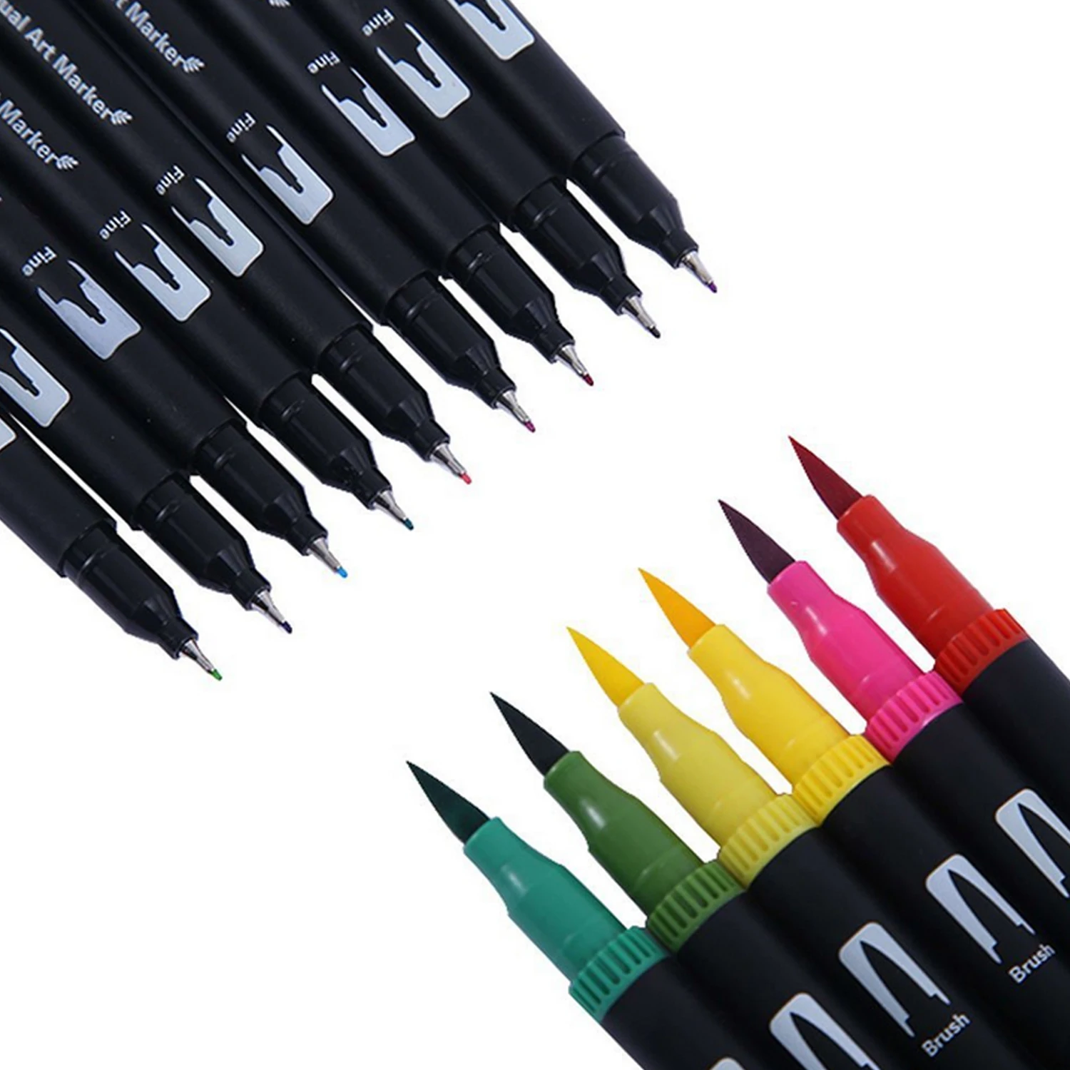 Кисть для рисования акварелью 12 цветов двойной наконечник маркер детей и