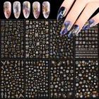 2021 рождественские наклейки для ногтей, 3D наклейки для ногтей, золотые и белые рождественские снежинки, листья, наклейки, слайдер, украшение для дизайна ногтей