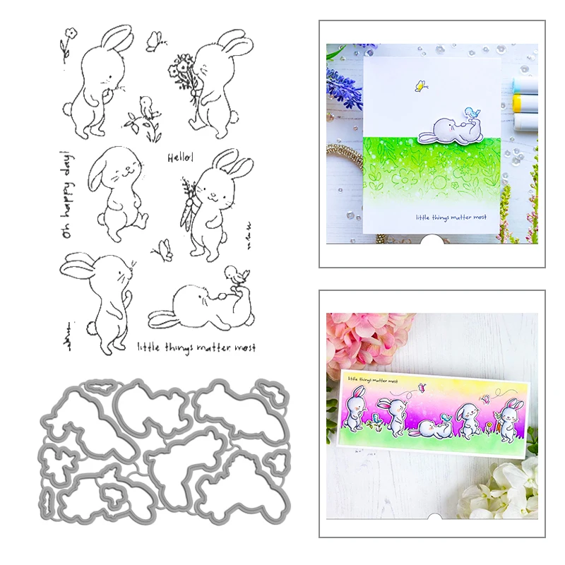 Горячая новинка 2020 штампы с пасхальными яйцами друзья кролик птица медведь