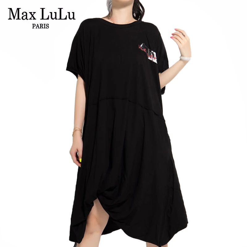 Max LuLu 2020 модные корейские женские панк уличные элегантные длинные платья с