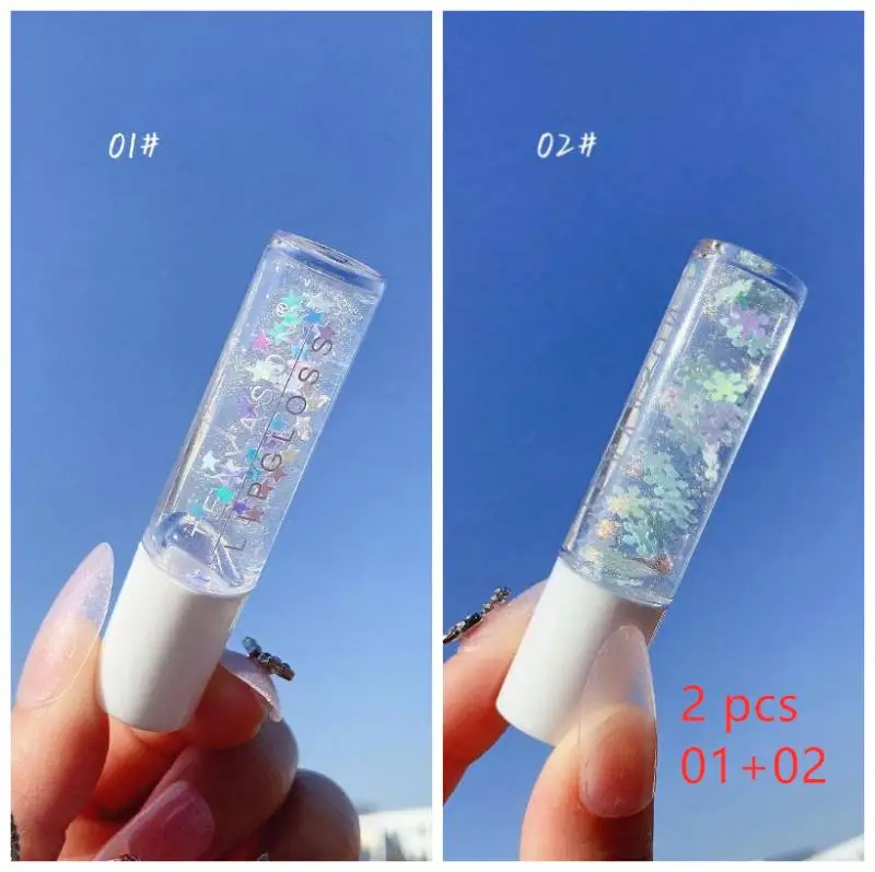 

2 Pcs Pearlescent White Base Lip Gloss Transparent Lip Gloss Shiny Lip Glaze Moisturizing Nuritious Moist Lip Oil TSLM1