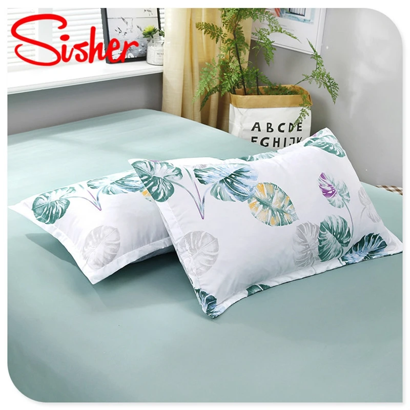 Sisher Simple Bedding Sets floral White Leaf Duvet Cover Set Single Double Queen Size King Bedclothes Quilt Plant No Bed Sheet