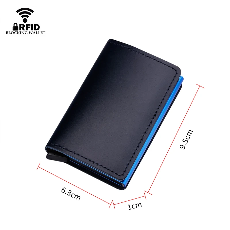 DIENQI мужские кошельки из натуральной кожи металлический Анти RFID кражи