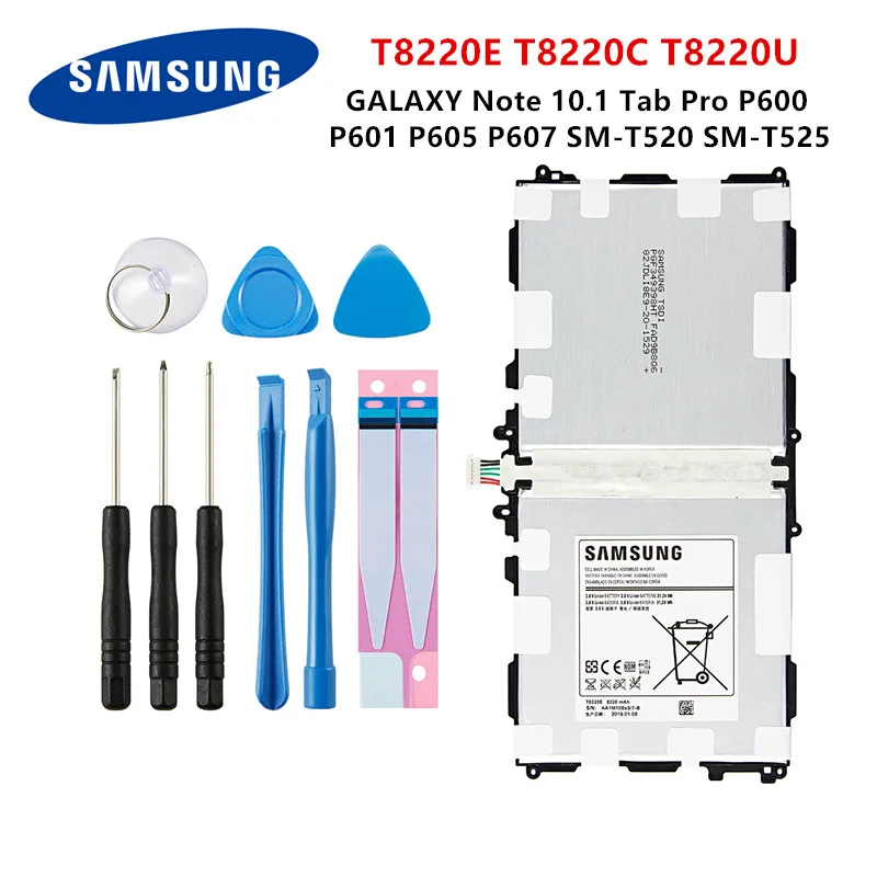 

SAMSUNG Orginal Tablet T8220E T8220C/U Battery 8220mAh For Samsung GALAXY Note 10.1 Tab Pro P600 P601 P605 P607 T520 T525 +Tools