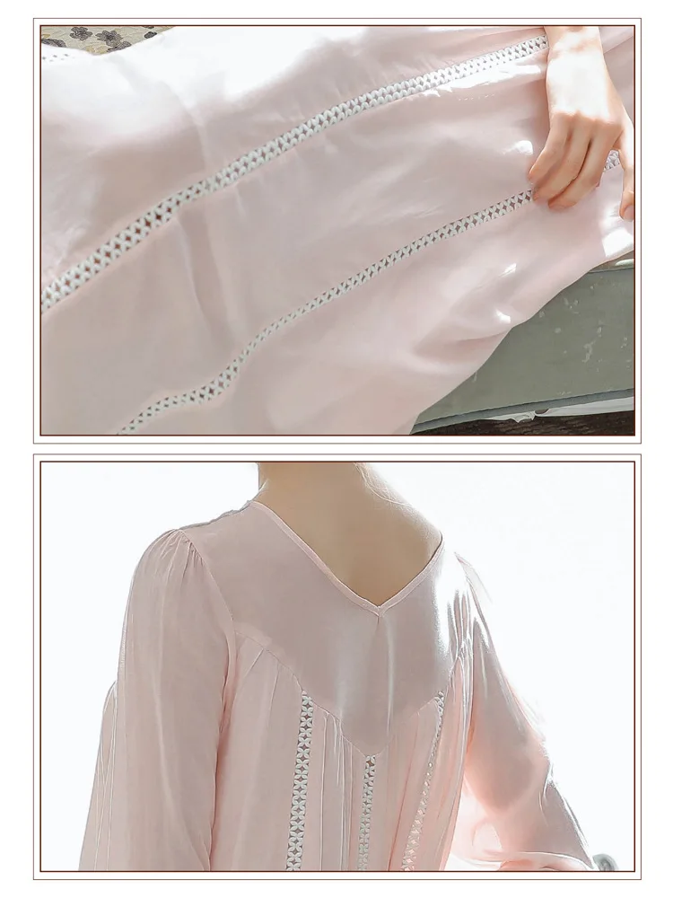 2020 Осенняя Женская двухслойная хлопковая пикантная ночная рубашка с длинным