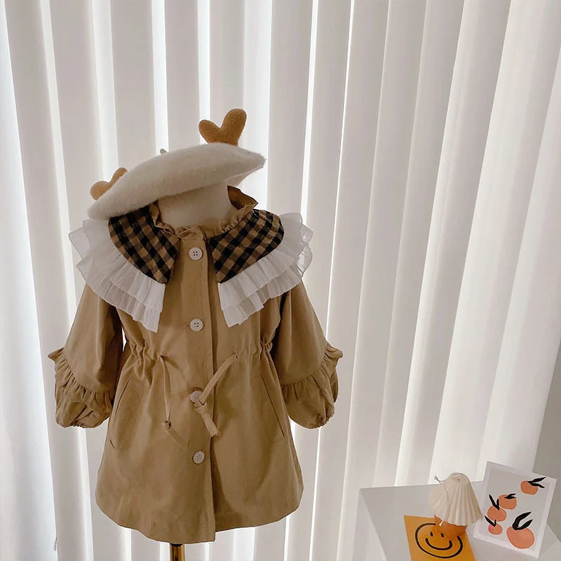 Женский Тренч с большими лацканами Корейская свободная Детская осенняя одежда