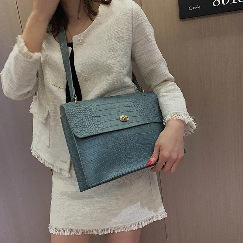 Винтажная модная женская большая сумка новая качественная кожаная дизайнерская