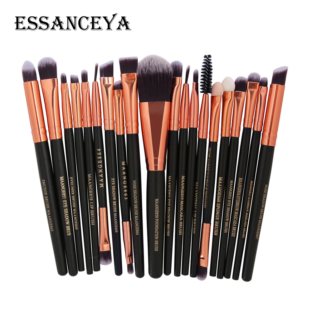 20HJ Essanceya Pro 20/22 шт. кисти для макияжа косметическая пудра Румяна Тени для век подводка для глаз Красота Макияж Кисти Инструменты для макияжа бровей - Handle Color: 20HJ