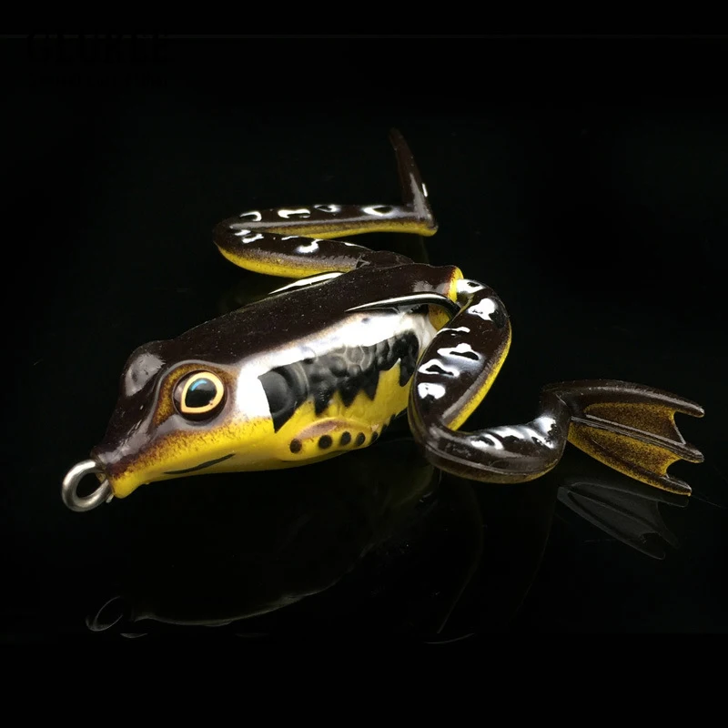 GLUREE Ray Frog Fishing Lure 5cm Silicon Rubber Topwater Artificial Bait Minnow Crank Soft Multicolor Tackle | Спорт и развлечения