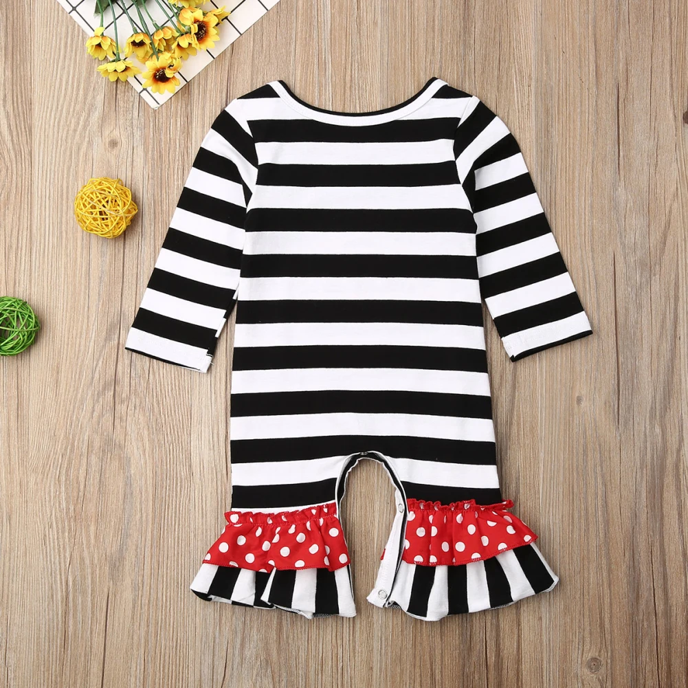 

Baby Spring Autumn Clothing Christmas Newborn Infant Baby Girl Boy Romper Long Sleeve Jumpsuit Flare Outfits Stripe Clothes