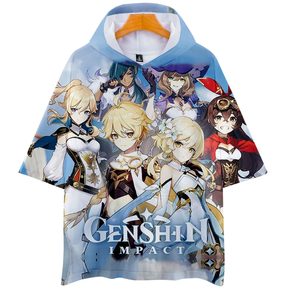 

Men Woman T-Shirt 2021 Hot Game Genshin Impact Print Tshirts Harajuku Summer Fashion Short Sleeve Tees Streetwear Boy Girls Tops