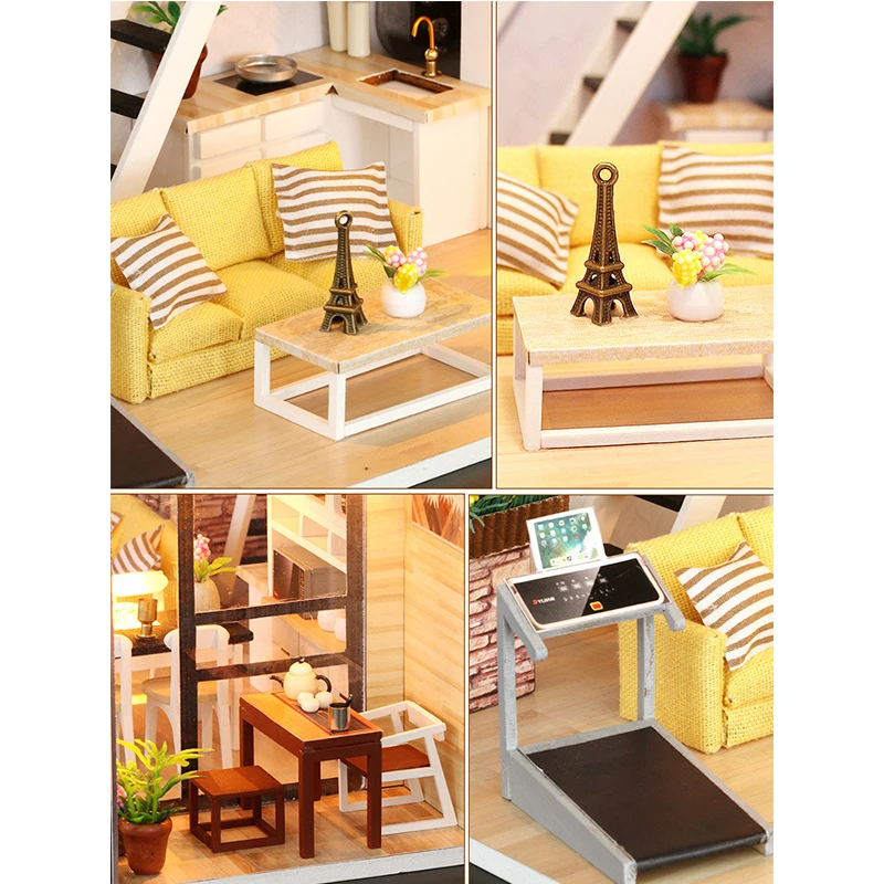 Миниатюрный Кукольный домик сделай сам модель кукольного домика игрушка пазл в