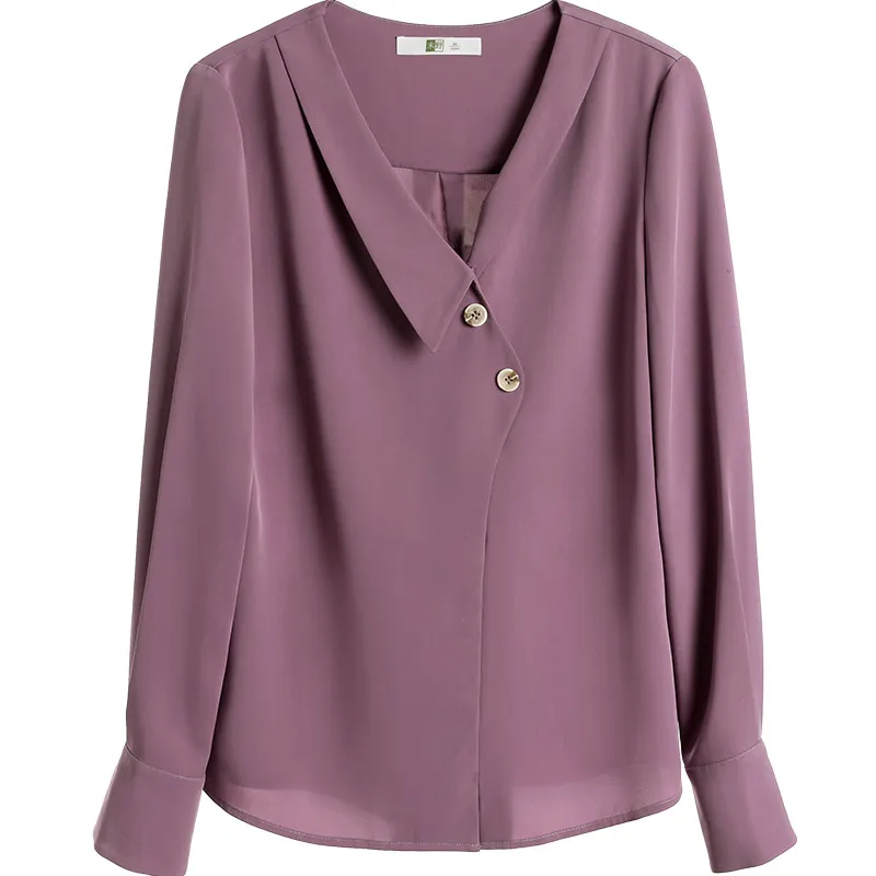 

Shirt Women's Design Sense Niche 2021 Spring and Autumn New Retro plus Size Long Sleeve Shirt Irregular Loose Ol Top