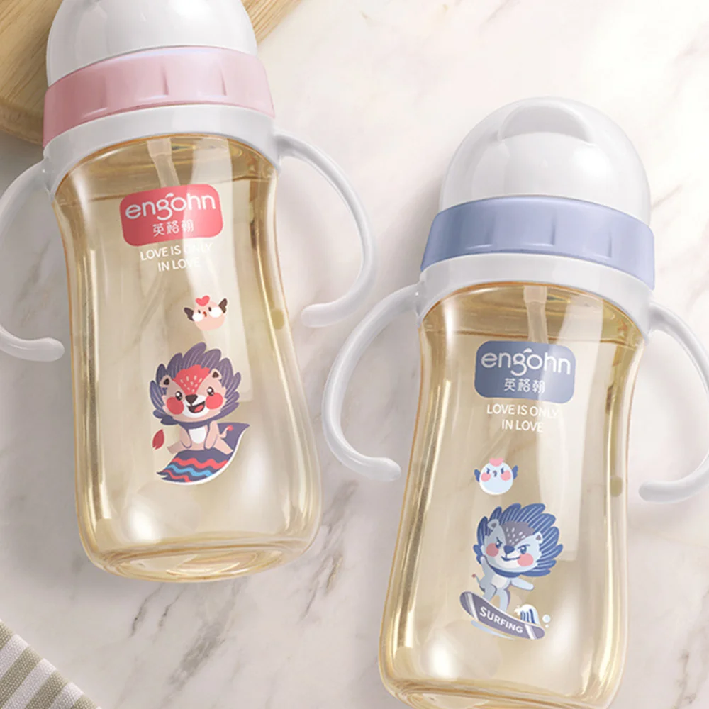 

Adorable Baby Bottle With Handle Kids Cup Toddler Baby Feeding Bottle