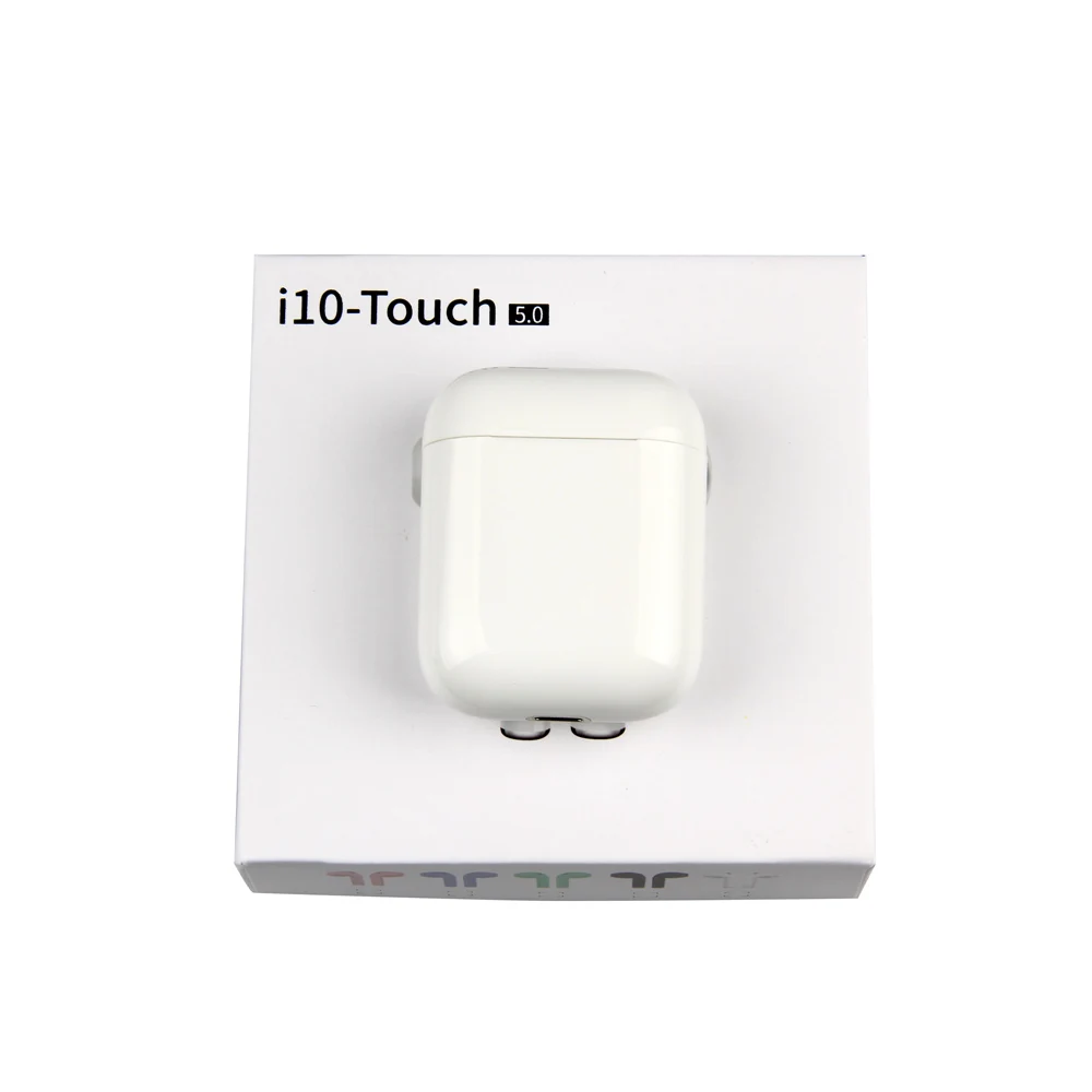 I10 TWS Наушники Беспроводные Bluetooth 5,0 наушники i10-Touch стерео наушники гарнитура для всех смартфонов PK i7s i9s i10 i11 i12 i13 - Цвет: Белый