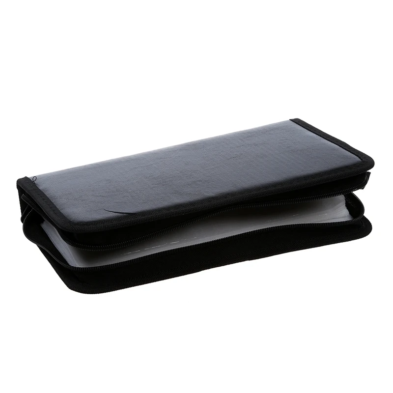 

80 VCD DVD CD Faux Leather Case Storage Holder Organizer Black