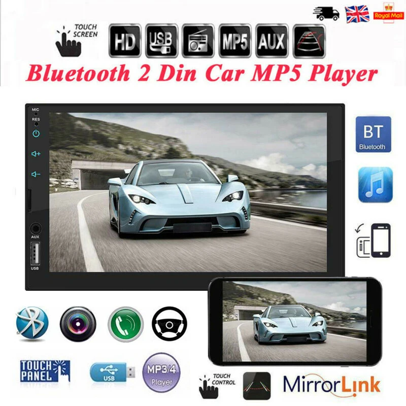 7-дюймовый автомобильный радиоприемник HD двойной Din Bluetooth mp5-плеер FM-радио USB AUX