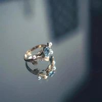 sea of love s925 sterling silver aquamarine ring rings gemstone inlaid akoya pearl open mouth exquisite