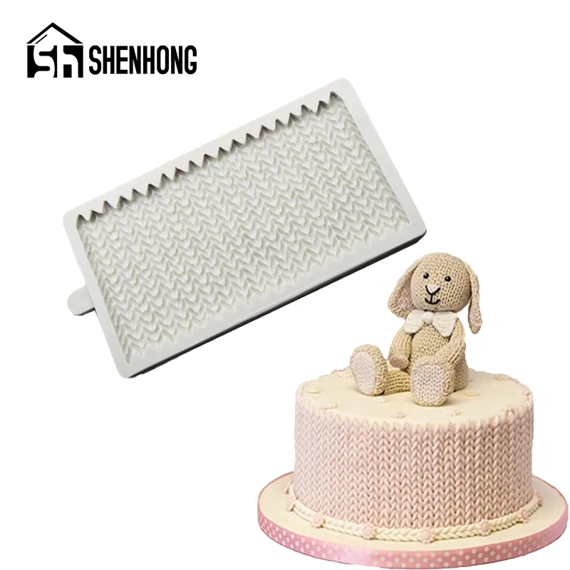 SHENHONG грубая вязаная силиконовая форма для торта с оборками мастики малышей дня