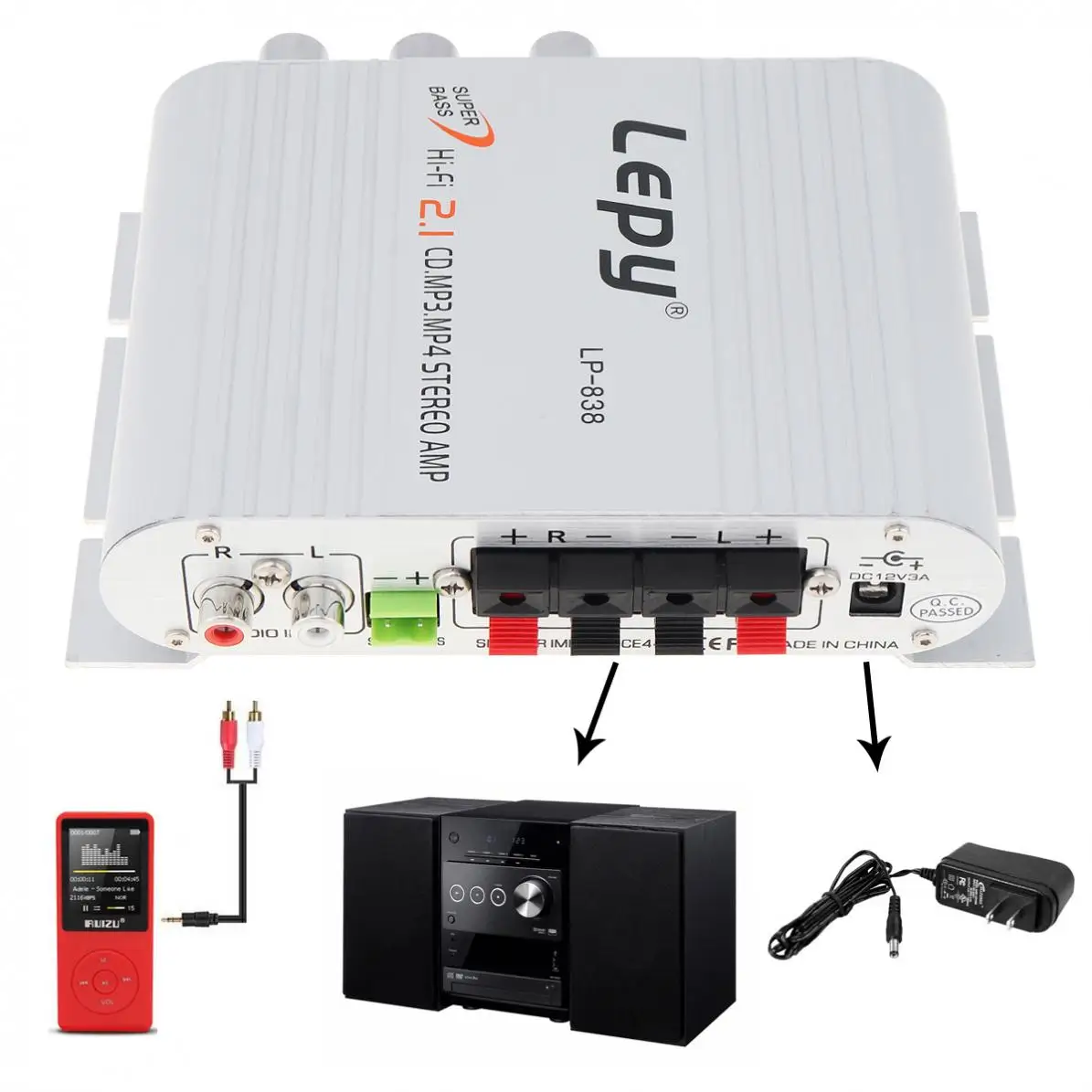 12 В мини Hi-Fi автомобильный стерео аудио усилитель мощности Усилитель Радио MP3 для