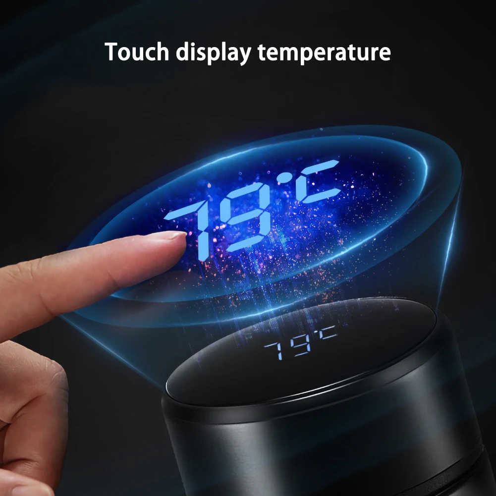 Стильная умная бутылка для горячей воды из нержавеющей стали с сенсорным ЖК