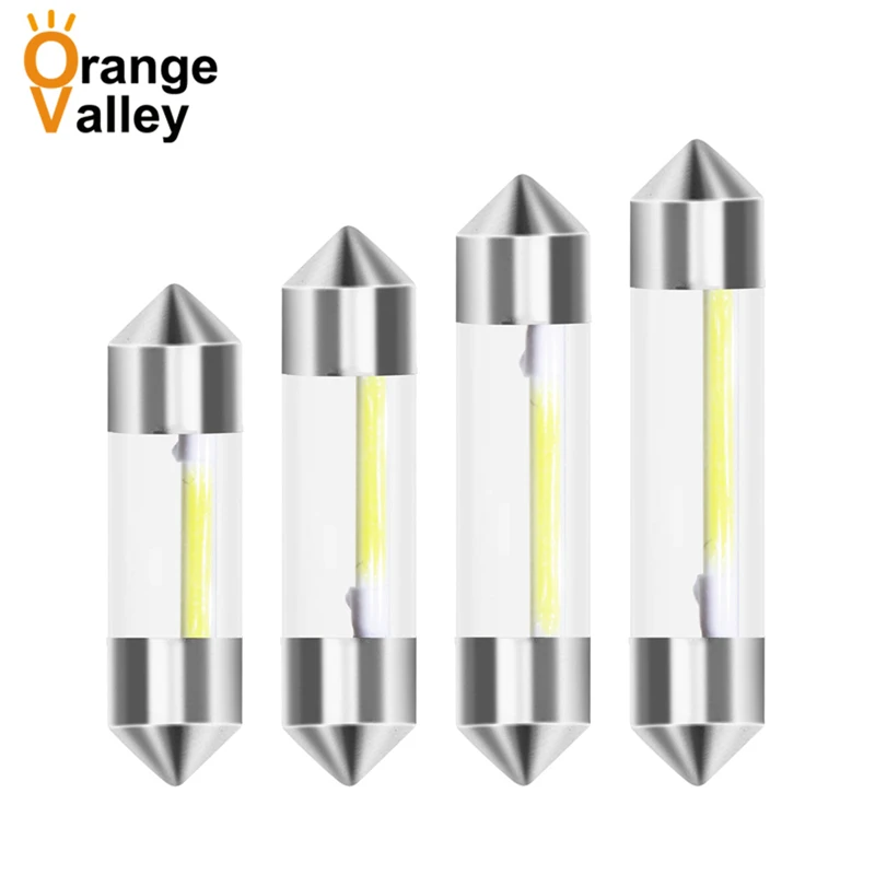 

100 шт. гирлянда 31 мм 36 мм 39 мм 41 мм C5W с двойным наконечником, COB автомобильное внутреннее освещение, лампы для чтения, Купольные лампы, лампа