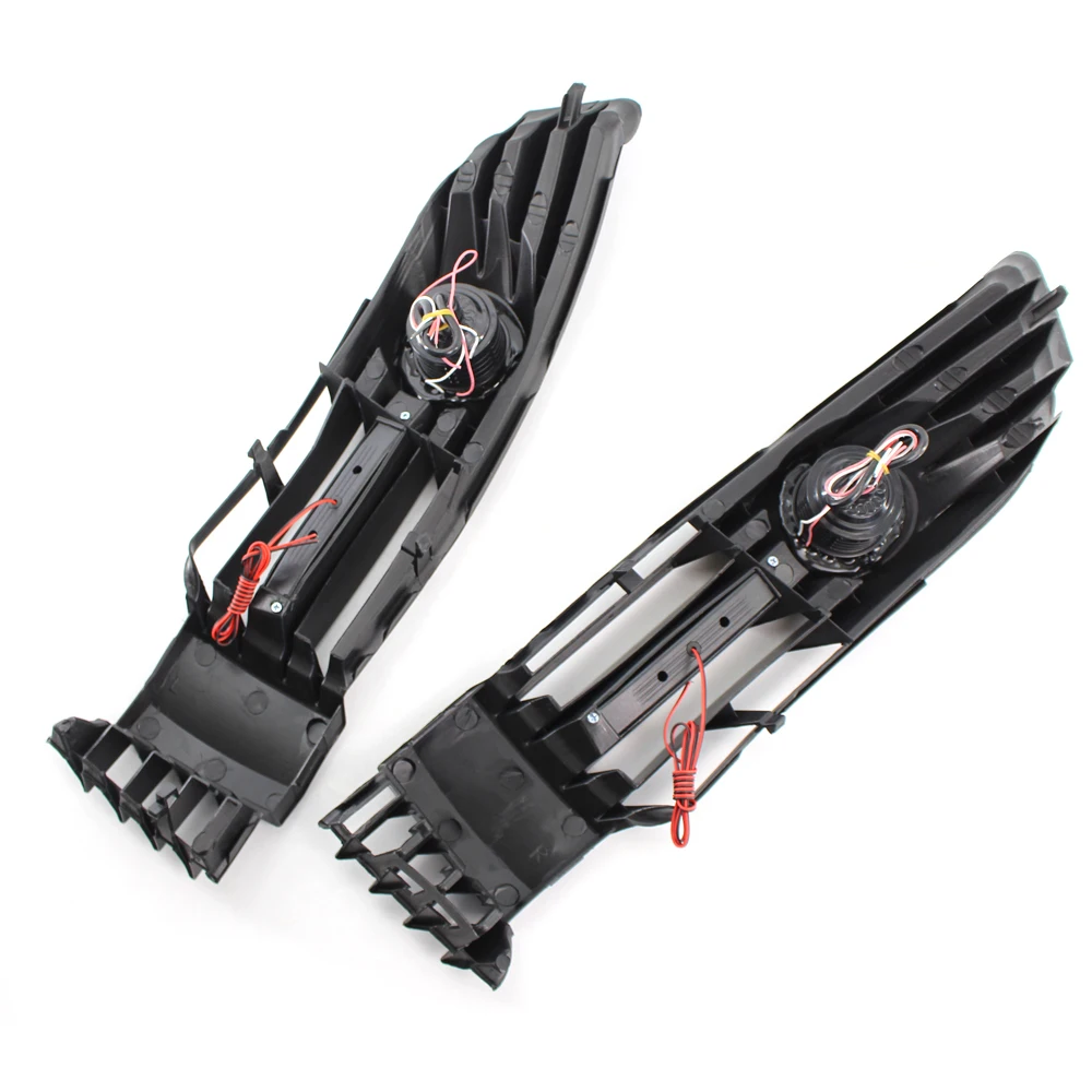 

2pcs Car Front Fog Lights Angel Eye Daytime Running Light Grille With LED Light Lamp For Passat B5 B5.5 2000-2005