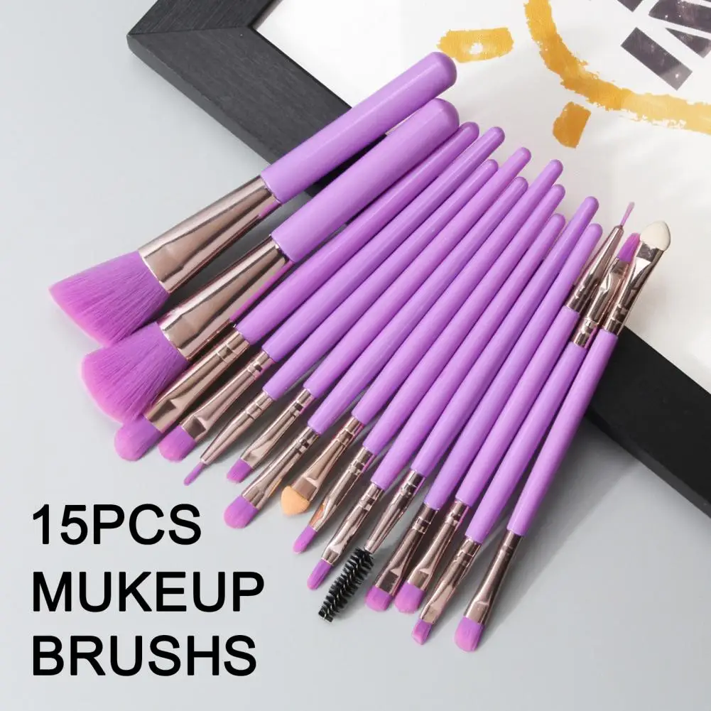 

15Pcs/Set Women Foundation Powder Eyeshadow Blusher Soft Brushes Makeup Kit